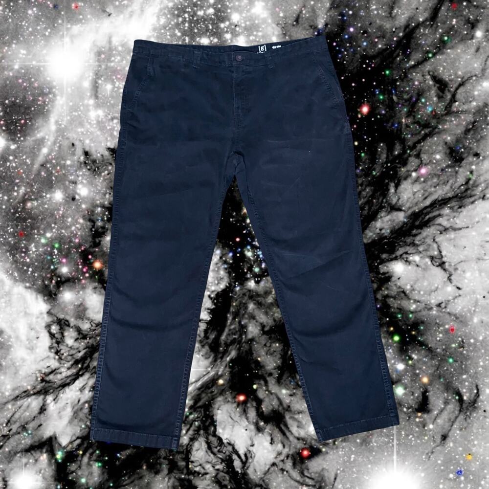 George Mens Slim Fit Black Stretch Chino Pants Trousers 40x30⁠